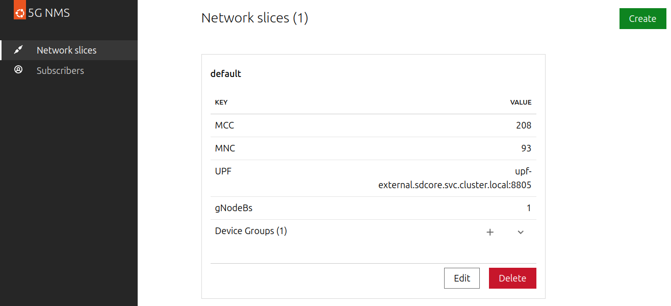 NMS Network Slice